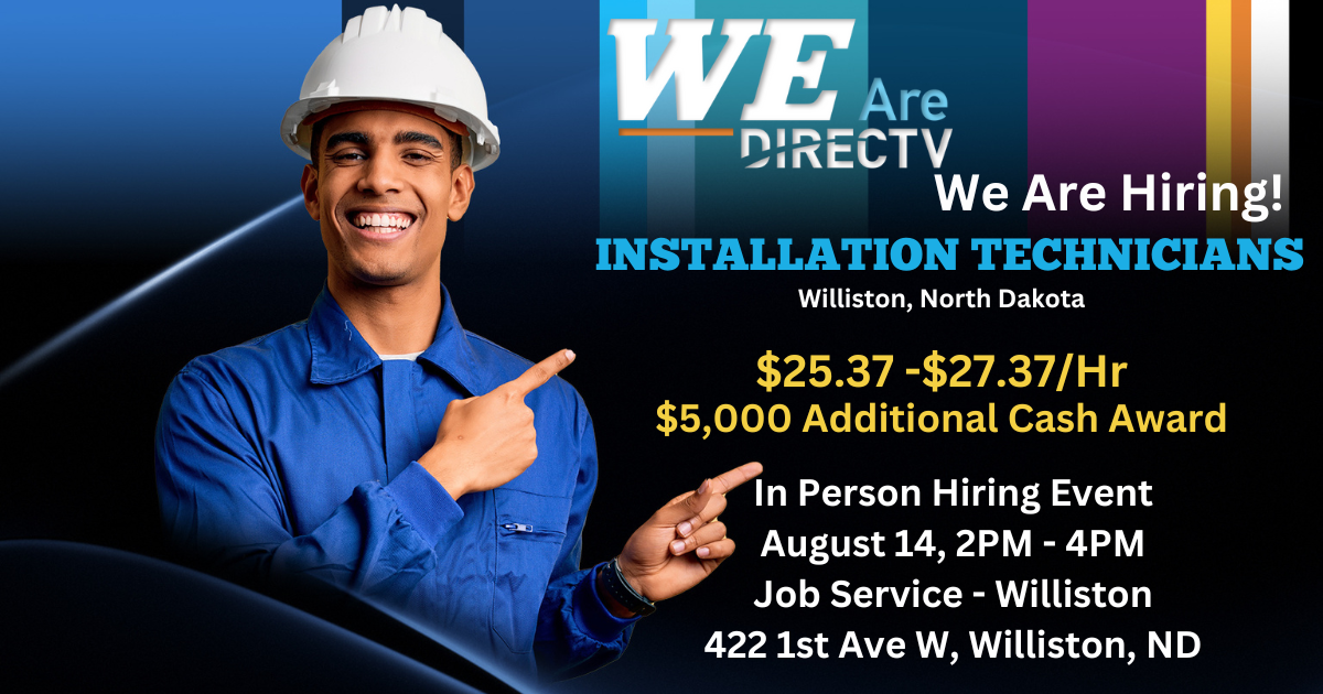 DirectTV Hiring Event August 14 from 2 pm to 4 pm