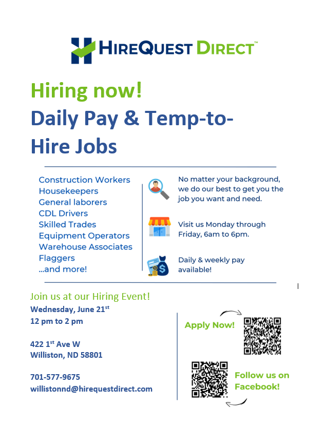 HireQuest Direct Hiring Event on Jun 21 from 12 pm to 2 pm